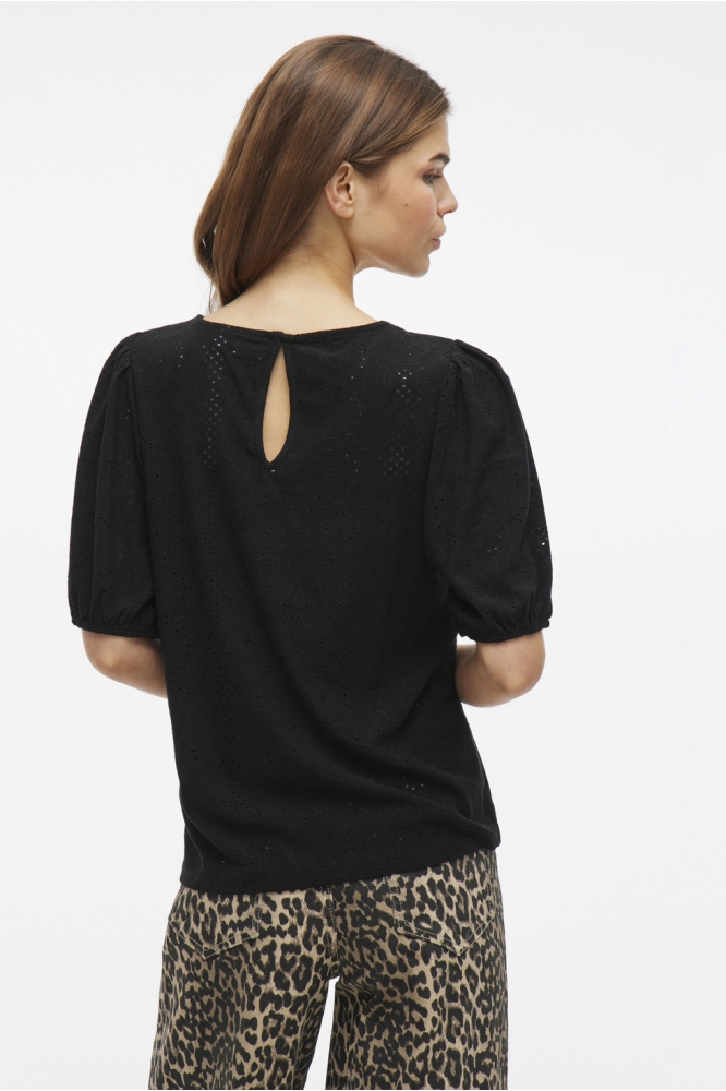 VIKALLY O-NECK 2/4 TOP - NOOS 14101667 BLACK BEAUTY