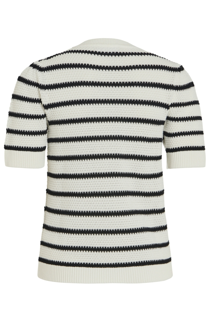 VIDALO O-NECK S/S STRIPE KNIT-NOOS 14106601 WHITE ALYSSUM