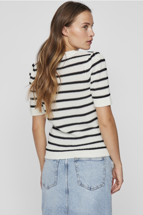 Vila vidalo o-neck s/s stripe knit-noos