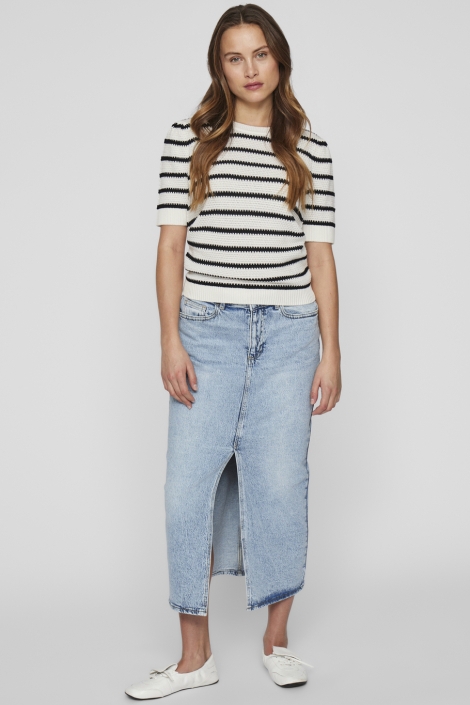 Vila vidalo o-neck s/s stripe knit-noos