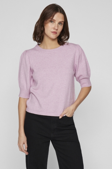 Vila Trui VIRIL 2/4 SLEEVE O-NECK KNIT TOP - 14105306 WINSOME ORCHID/MELANGE