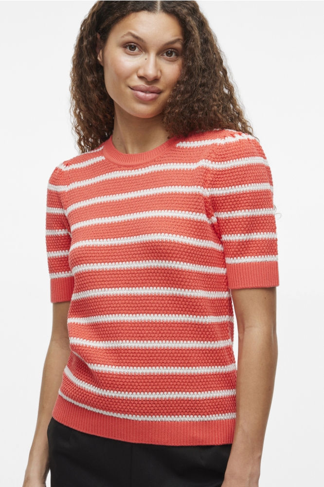 VIDALO O-NECK S/S STRIPE KNIT-NOOS 14106601 DUBARRY/WHITE ALYS