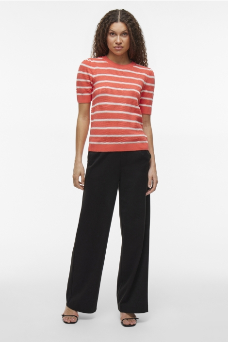 Vila vidalo o-neck s/s stripe knit-noos