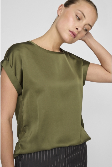 Vila viellette s/s satin top - noos