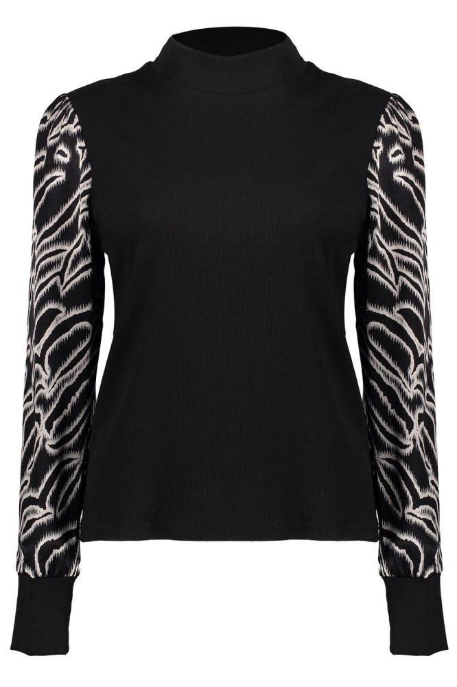 TOP MET POFMOUWEN IN SWIRLPRINT 42917 20 000999 BLACK/LIGHT SAND