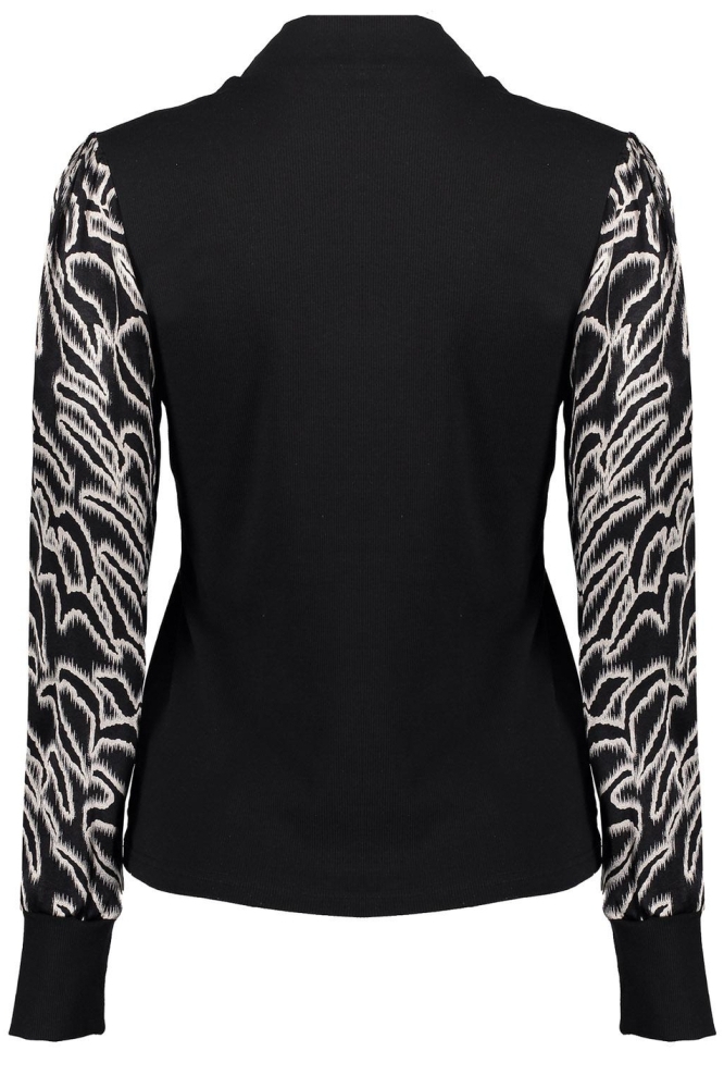 TOP MET POFMOUWEN IN SWIRLPRINT 42917 20 000999 BLACK/LIGHT SAND