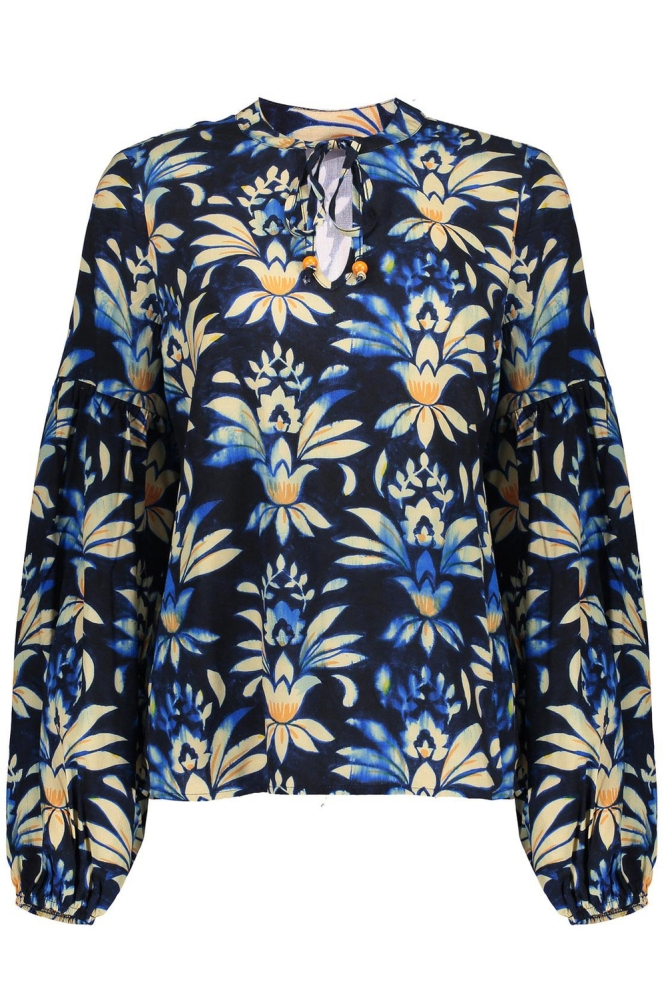 TOP MET TYE DIE BLOEMENPRINT 43957 20 000675 NAVY/APRICOT