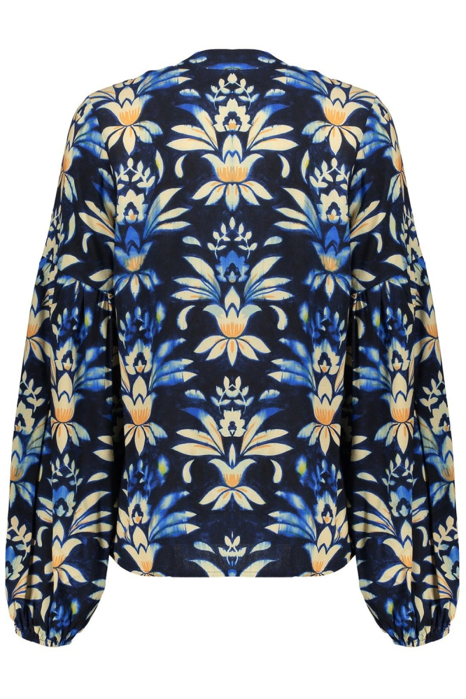 TOP MET TYE DIE BLOEMENPRINT 43957 20 000675 NAVY/APRICOT