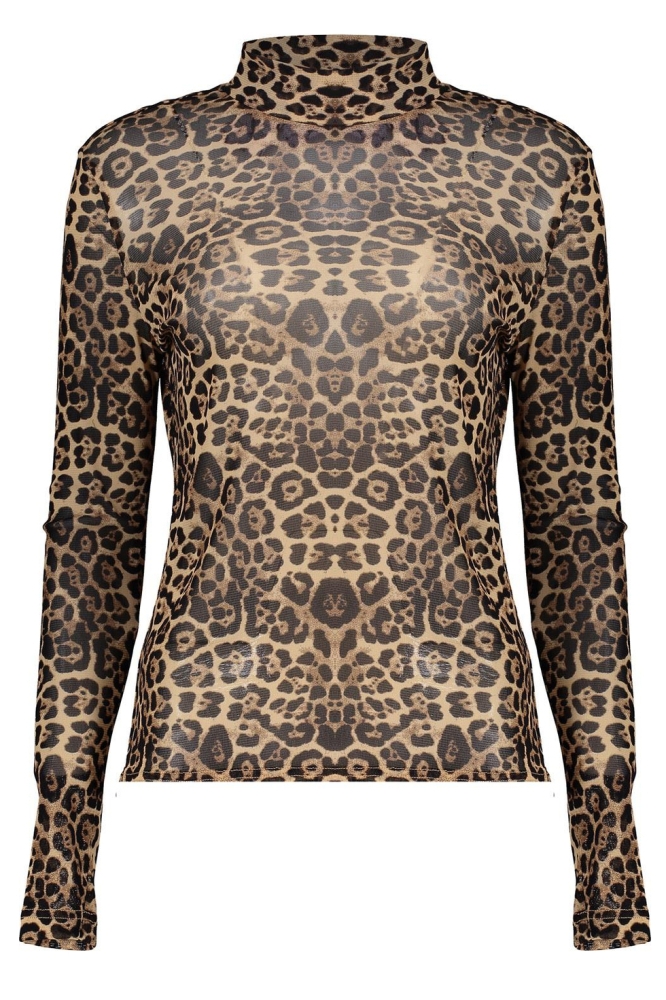 MESH TOP MET LEOPARD PRINT 42881 14 SAND/DARK BROWN