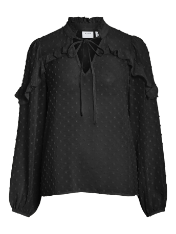 Vila Blouse VIGARNEA V-NECK L/S TOP/R 14100412 BLACK BEAUTY