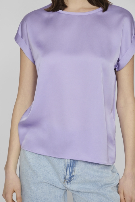 Vila viellette s/s satin top - noos