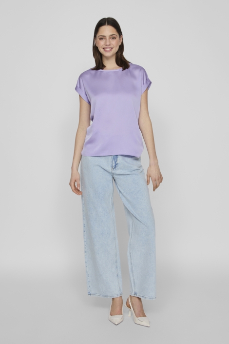 Vila viellette s/s satin top - noos