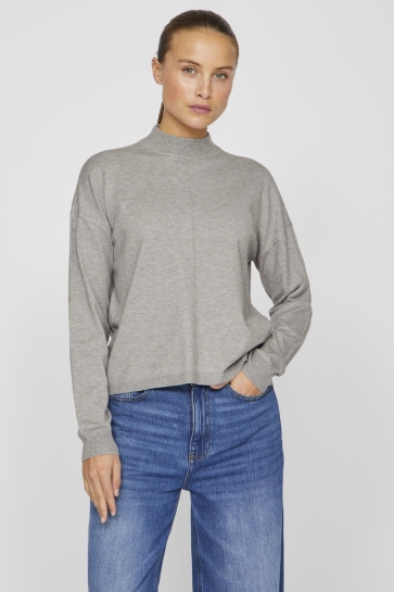 Vila Trui VIAMANDA L/S KNIT TOP 14105037 LIGHT GREY MELA/MELANGE