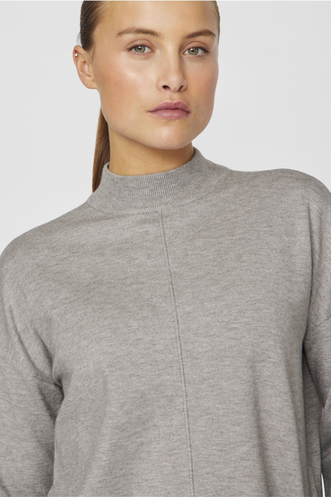 VIAMANDA L/S KNIT TOP 14105037 LIGHT GREY MELA/MELANGE