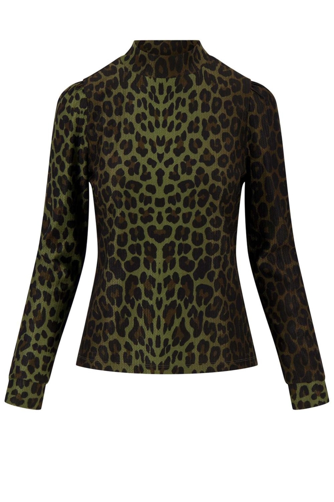 LEOPARD TOP 0304 179 7198 GRIJSGROEN/ZWART