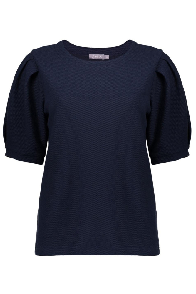 T SHIRT MET STRUCTUUR 52082 21 000675 Navy