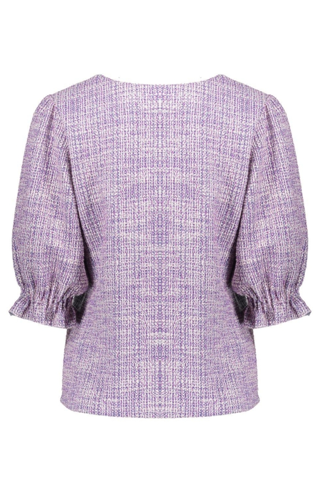 TWEED GEWEVEN TOP MELANGE 53207 20 000010 Off-White/Lilac