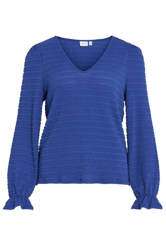 VIMAJA L/S V-NECK TOP 1 14106256 Mazarine Blue