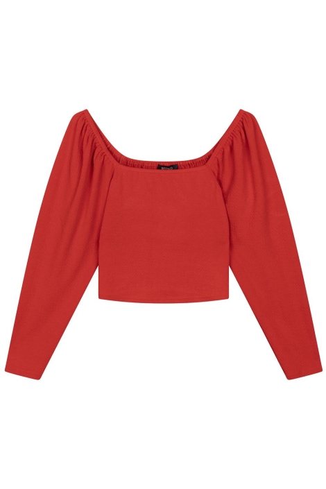 Refined Department ladies knitted puffed shoulder t