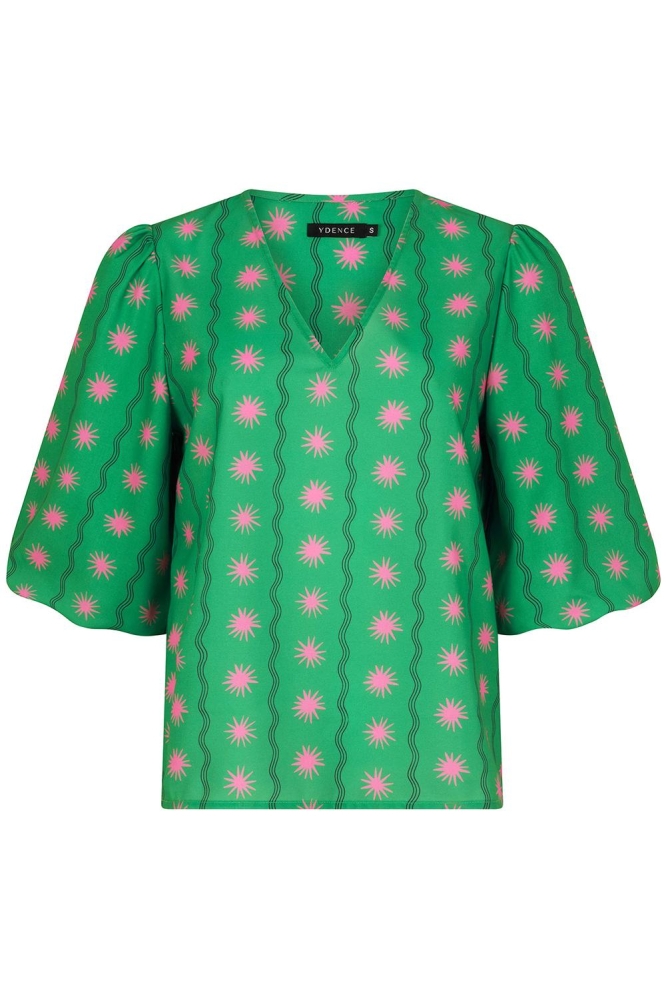 TOP MEREDITH SS2556 1106 GREEN PRINT