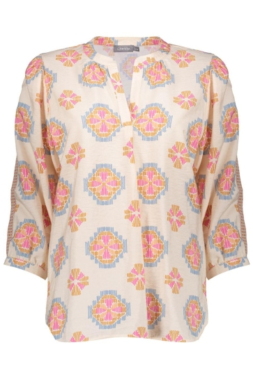 Geisha Blouse MOZAIK PRINT BLOUSE 53260 20 Sand/Pink