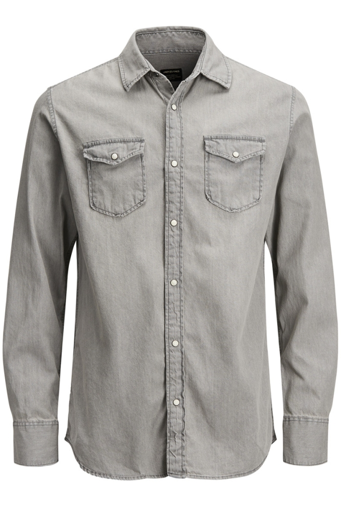 JJESHERIDAN SHIRT L/S NOOS 12138115 Light Grey Denim/SLIM