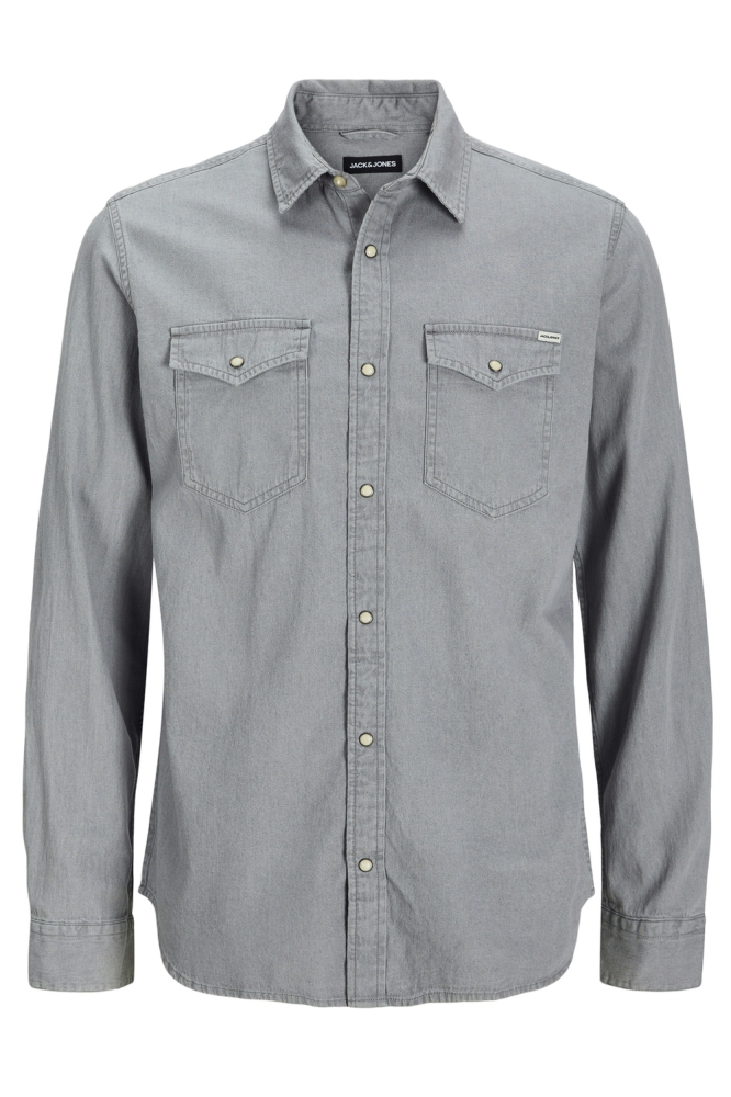 JJESHERIDAN SHIRT L/S NOOS 12138115 Light Grey Denim/SLIM