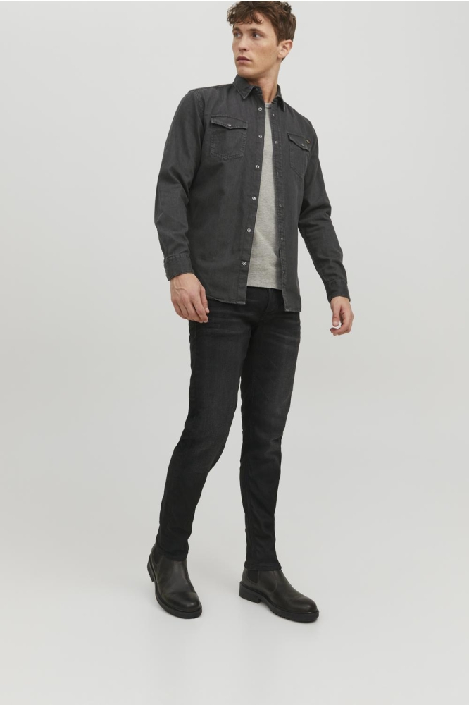 JJESHERIDAN SHIRT L/S NOOS 12138115 Black Denim/SLIM