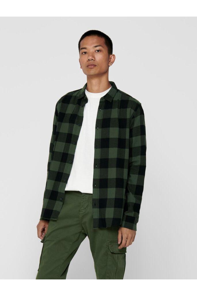 ONSGUDMUND LS CHECKED SHIRT NOOS 22007112 Forest Night