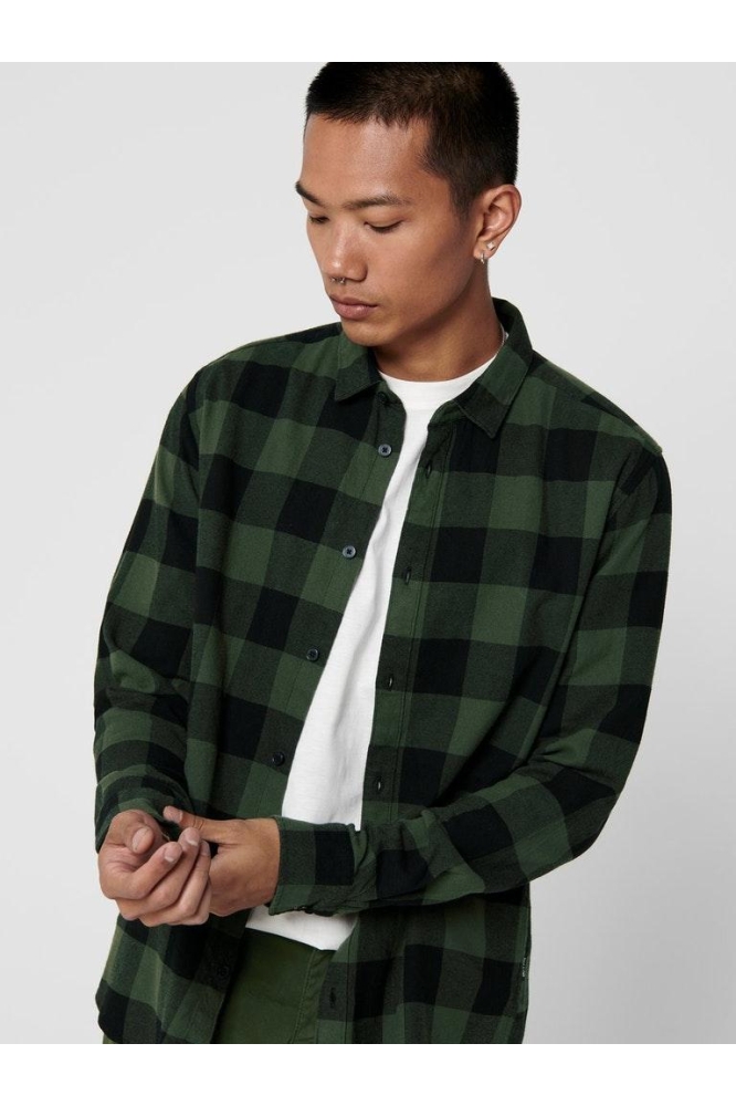 ONSGUDMUND LS CHECKED SHIRT NOOS 22007112 Forest Night