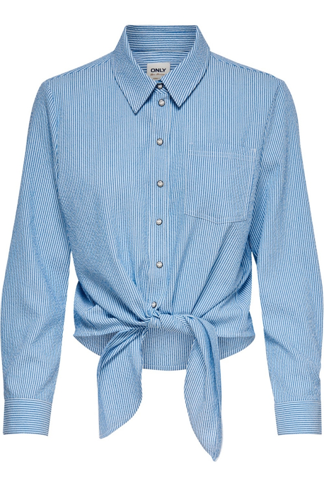blue dancer/medium shirt cloud ls only knot blouse 15195910 onllecey dnm stripe