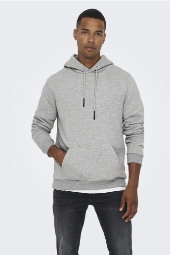 Only & Sons Trui ONSCERES LIFE HOODIE SWEAT NOOS 22018685 Light Grey Melange