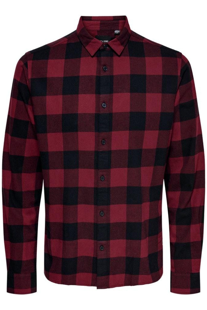 ONSGUDMUND LIFE LS CHECKED SHIRT NOOS 22007112 CABERNET