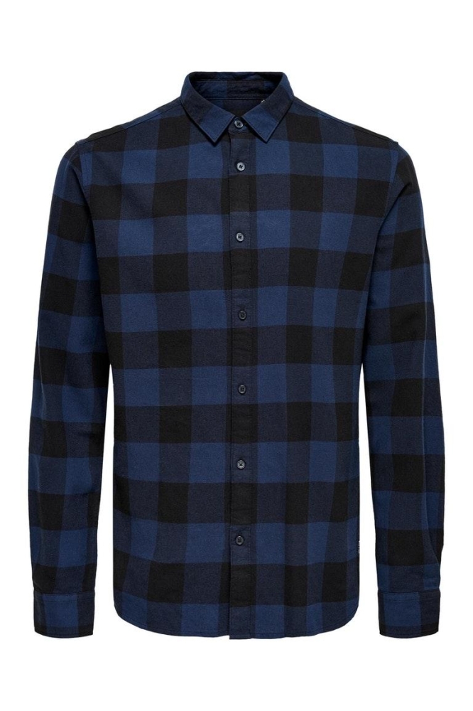 ONSGUDMUND LIFE LS CHECKED SHIRT NOOS 22007112 DRESS BLUES