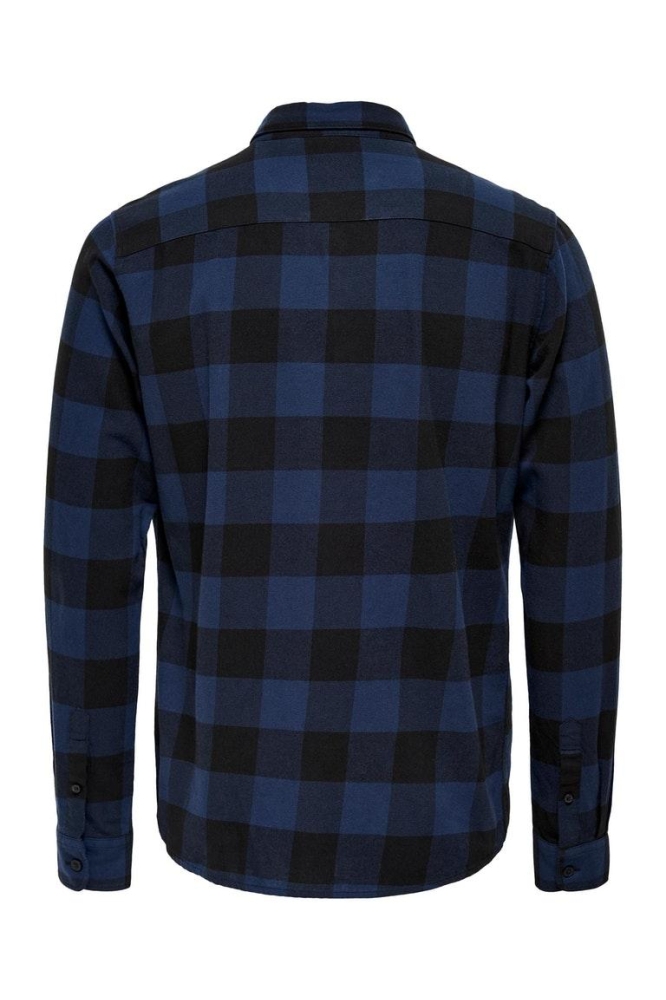 ONSGUDMUND LIFE LS CHECKED SHIRT NOOS 22007112 DRESS BLUES