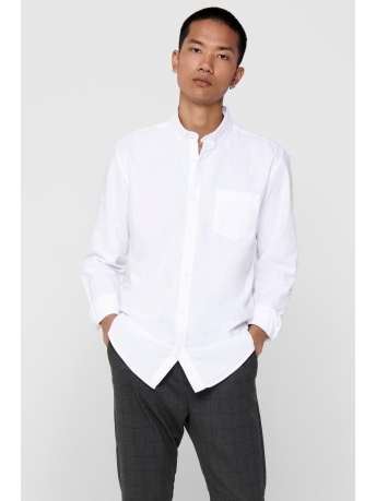 Only & Sons Overhemd ONSALVARO LS OXFORD SHIRT 22006479 White