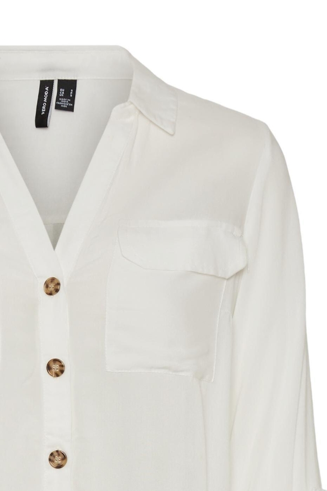 vmbumpy shirt 10275283 noos l/s blouse new snow moda vero white