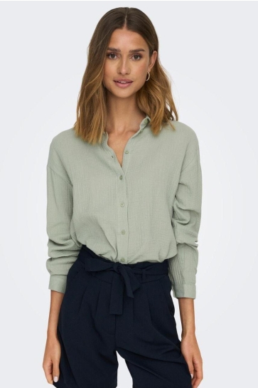 Jacqueline de Yong Blouse JDYTHEIS L/S LOOSE SHIRT WVN NOOS 15271018 Desert Sage