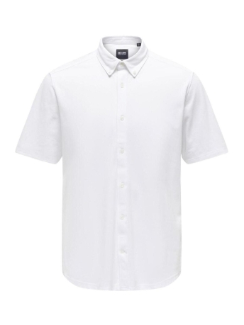 Only & Sons Overhemd ONSTARP SLIM PIQUE BTN DOWN SS SHIR 22026106 White