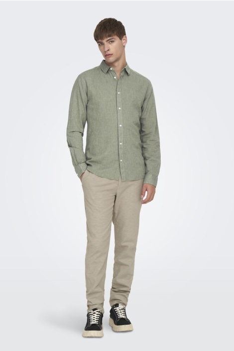 Only & Sons onscaiden ls solid linen shirt noos