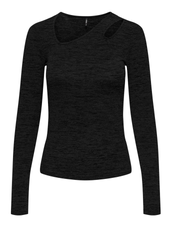 Only T-shirt ONLROMA L/S SHINE CUT-OUT TOP JRS 15311748 Black/Black glit