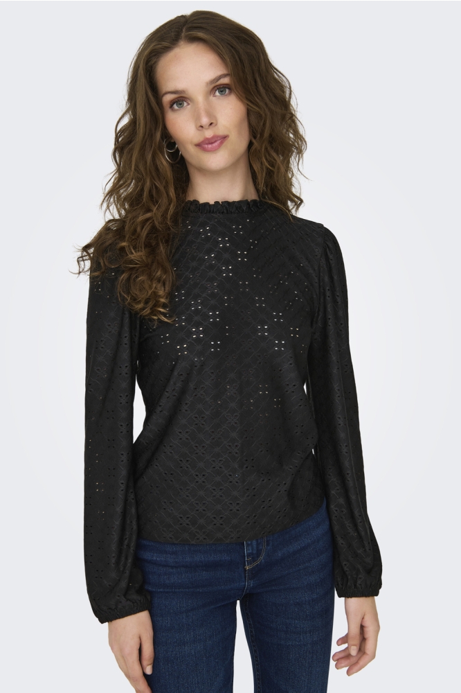 JDYCATHINKA L/S FRILL TOP JRS 15311941 Black