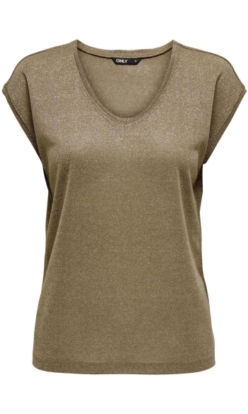 ONLSILVERY S/S V NECK LUREX TOP JRS 15136069 FALCON