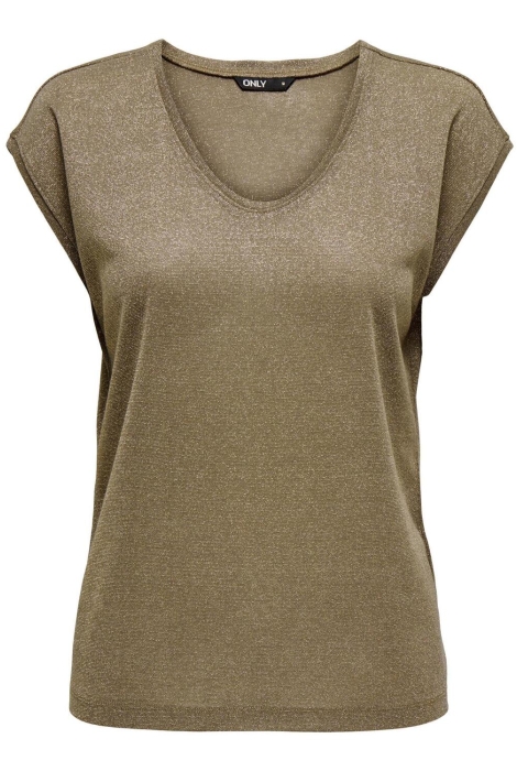 Only onlsilvery s/s v neck lurex top jrs