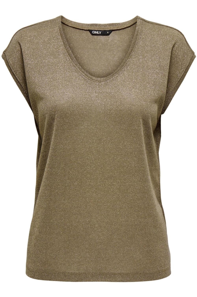 ONLSILVERY S/S V NECK LUREX TOP JRS 15136069 FALCON