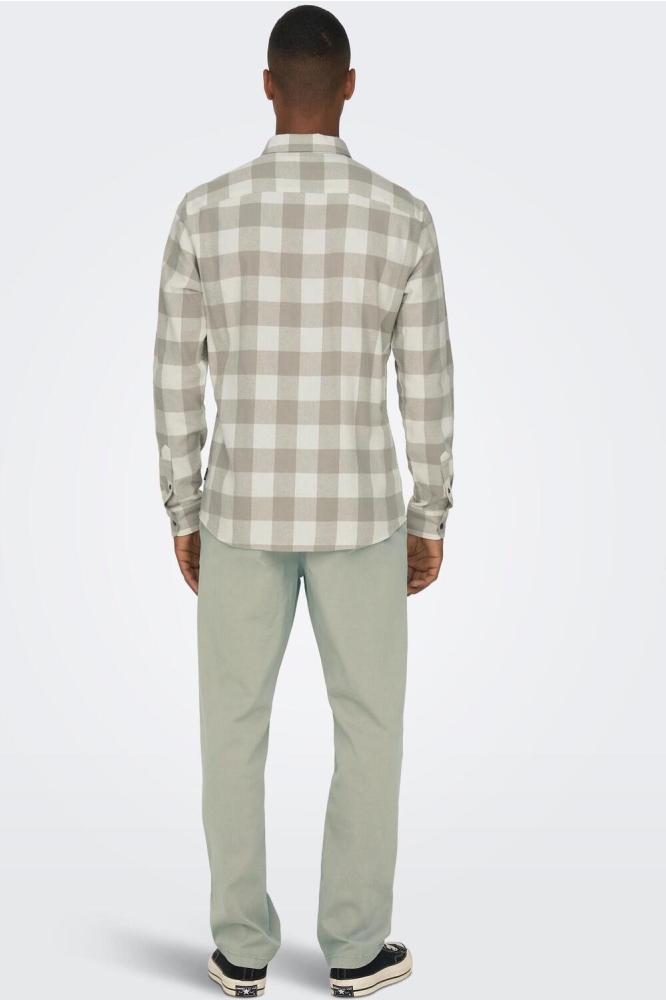 ONSGUDMUND LS CHECKED SHIRT NOOS 22007112 ANTIQUE WHITE