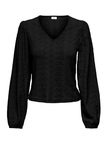 Jacqueline de Yong T-shirt JDYDASHEL L/S LACE TOP JRS 15297383 Black