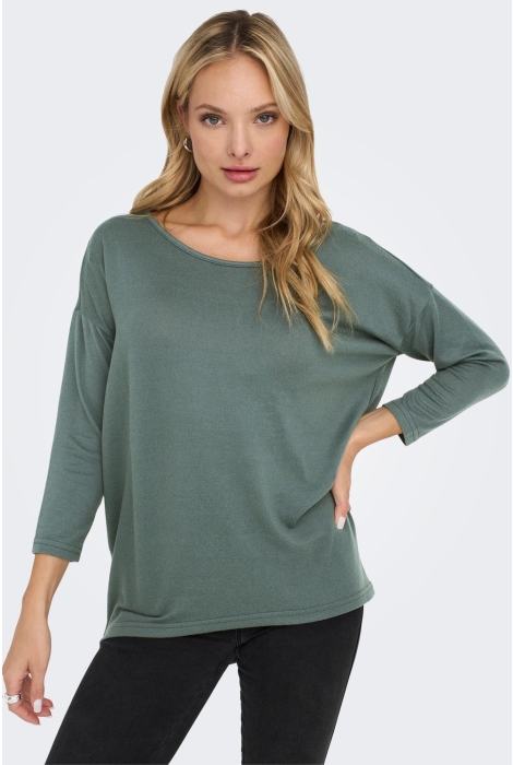 onlelcos 4/5 solid noos t-shirt green top only balsam jrs 15124402