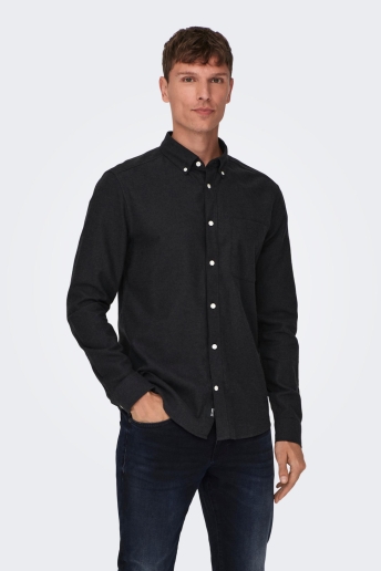 Only & Sons Overhemd ONSGUDMUND SLIM 1-PKT SOLID SHIRT N 22027307 BLACK