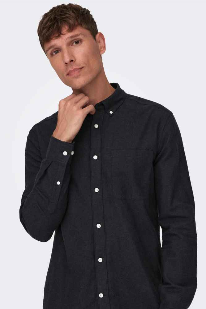 ONSGUDMUND SLIM 1-PKT SOLID SHIRT N 22027307 BLACK